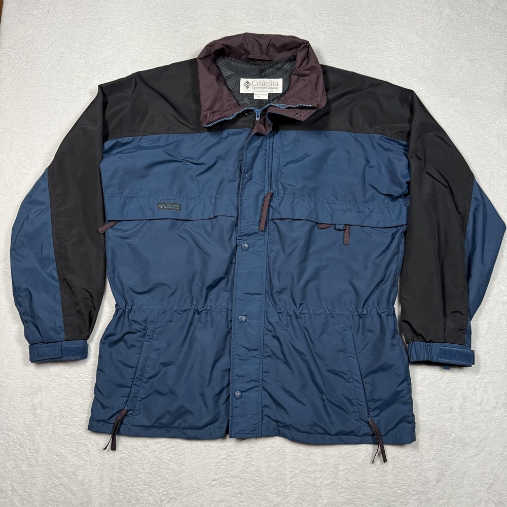 Vintage Columbia Jacket Mens Large Blue Black Full Zip Windbreaker 00s XM5990 - Picture 2 of 11